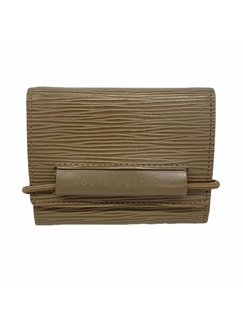 Louis Vuitton Trifold Wallet Epi Portefeuille Monnaie Elastic Pepper